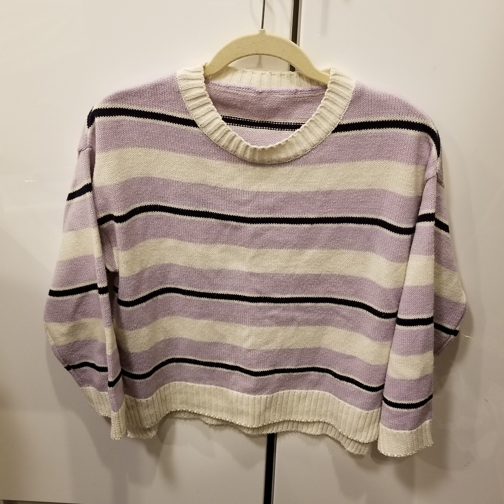 Aesthetic K-Fashion Striped Sweater